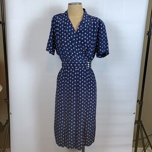 Liz Claiborne 100% silk palm tree print dress, Size 4 Vintage